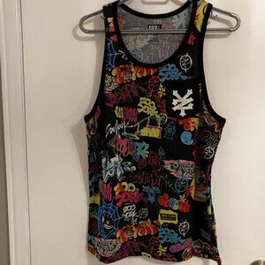 Zoo York Y2K Graffiti Print Tank Top Size Small